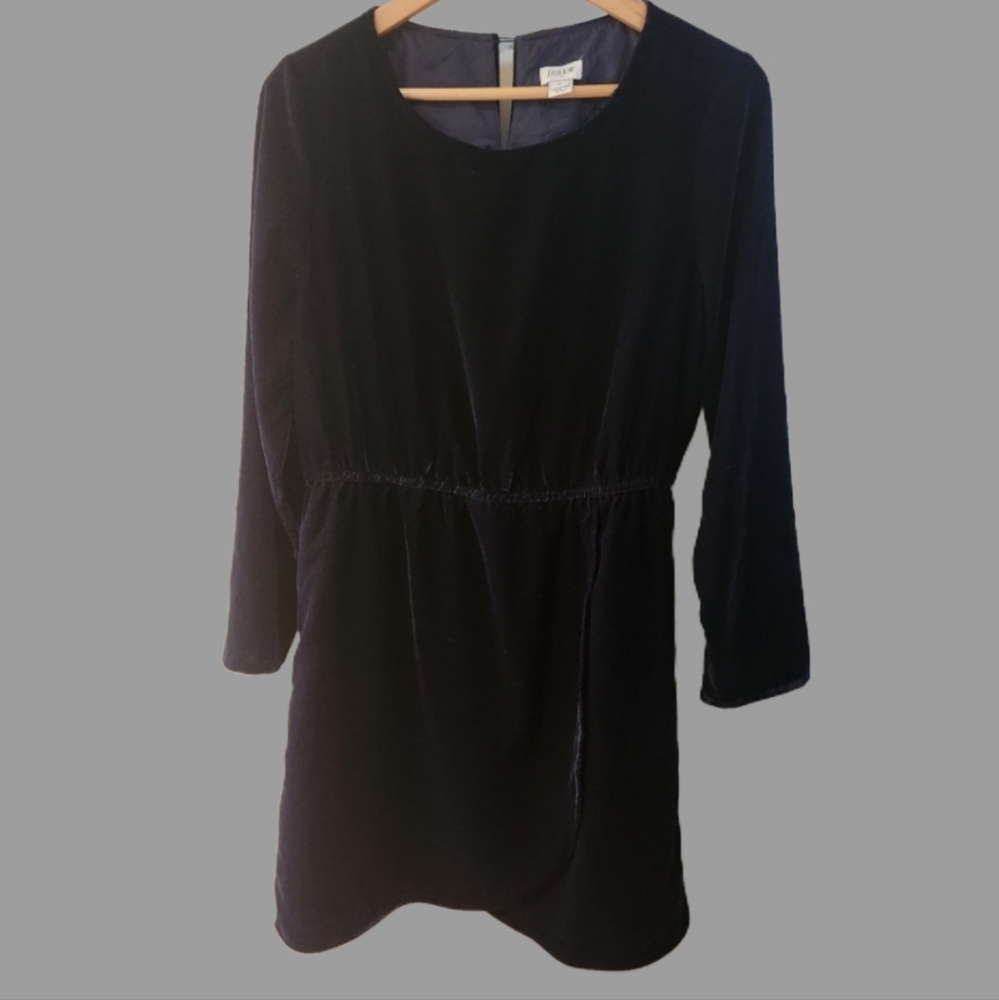 J. Crew Navy Sz10 Long Sleeve Velvet Sheath Dress‎